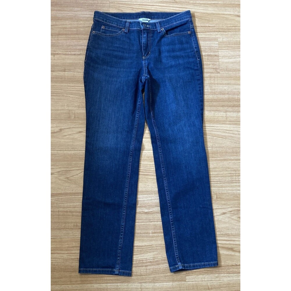 Duluth Womens 8x29 Dark Wash Straight Leg Mid-Rise Blue Denim Jeans Utility